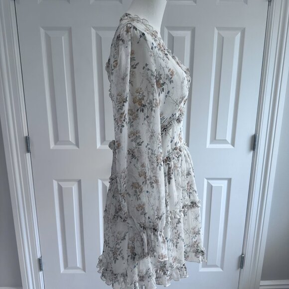 Aladore, Coquette Girl, Floral, Raffles Fit & Flare Open Back Mini Dress, Size M - Picture 9 of 14
